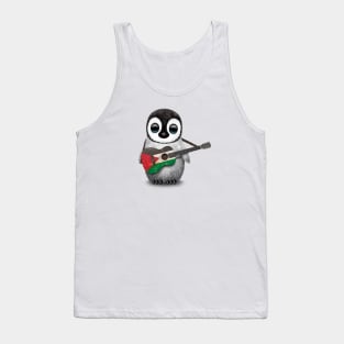 Baby Penguin Playing Palestinian Flag Guitar Tank Top